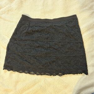 Papillon Blanc Black Lace Mini Skirt Size M